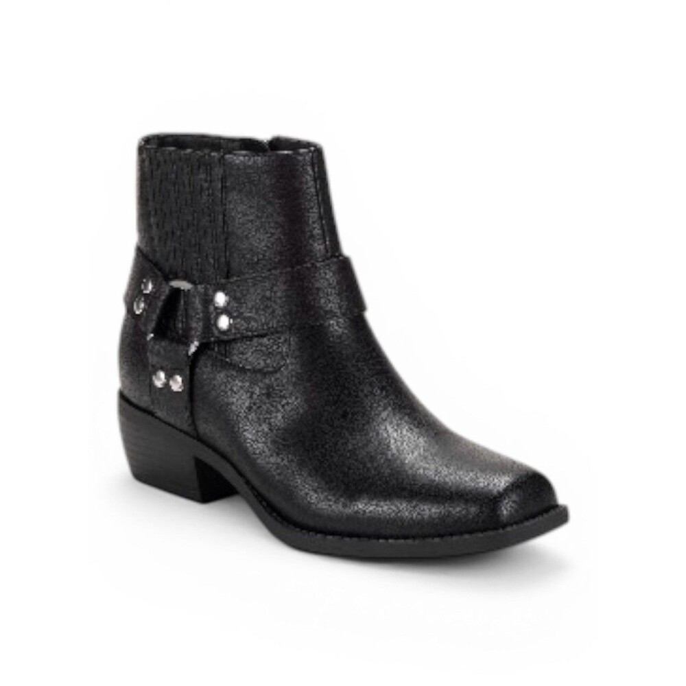 Sun + Stone Westinn Womens Black Harness Ankle Booties Cowboy Boots Size 7.5M
